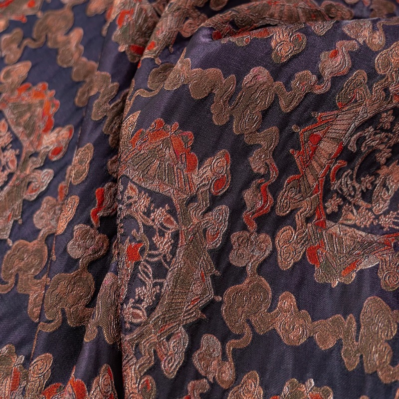 Sewing - Paars Rood Rayon Bloemen Jacquard Lurex