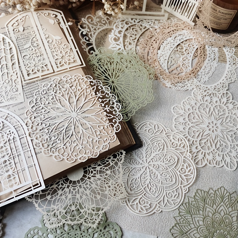 Vintage Junk Journal Scrapbooking Paper - 10st Vintage Kant Hol Materiaal Papier