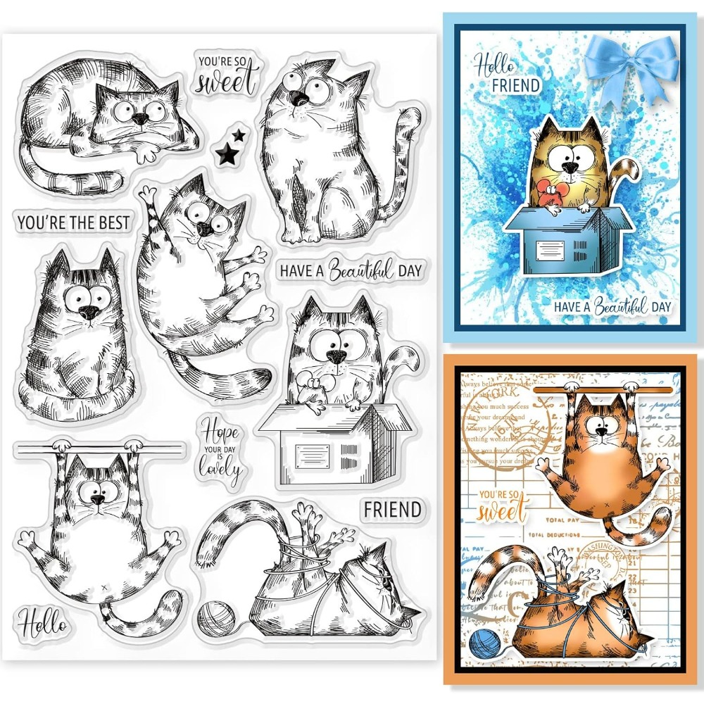 Clear Silicone Stamps For Card Making - 8.3x5.8in Kat Clear Stempels Mooie Kat