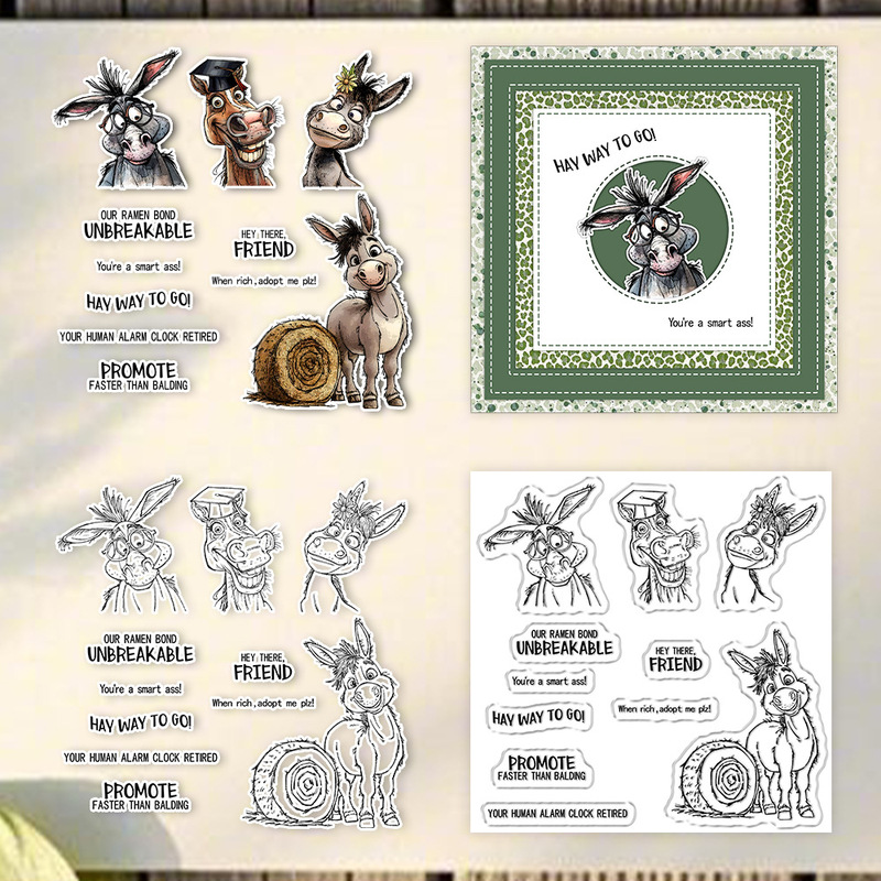 Clear Silicone Stamps For Card Making - Suncraft Afstudeerseizoen Grappige Ezel Transparante Stempel