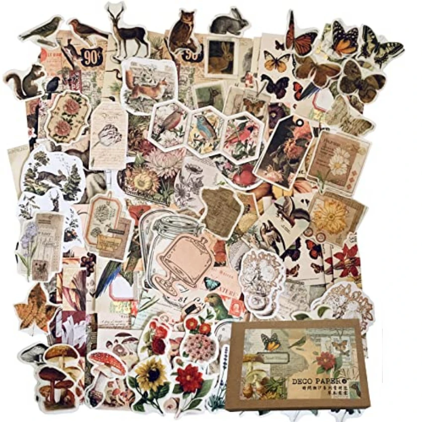 Vintage Junk Journal Scrapbooking Paper - Vintage stickers voor journaling esthetiek -