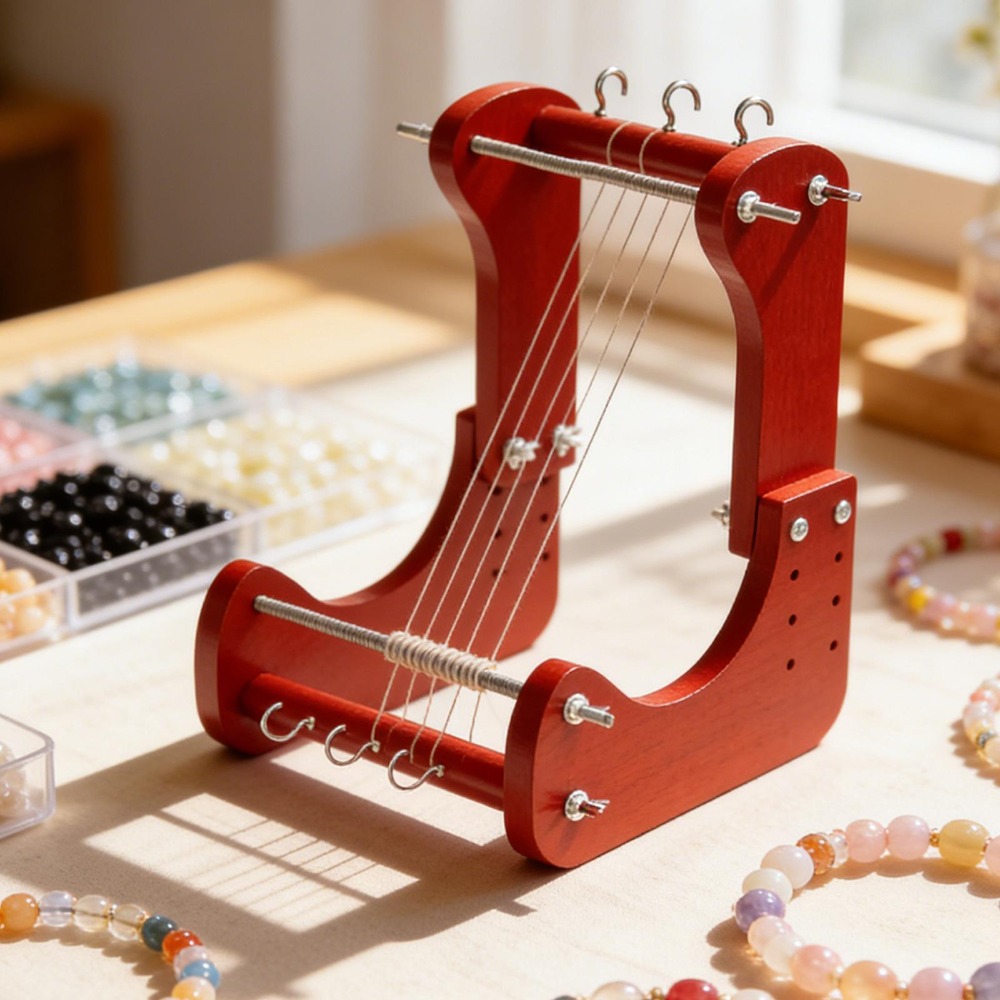 Beading - Houten kralenweefgetouwset met verstelbare lengte, bureau-weefgereedschap