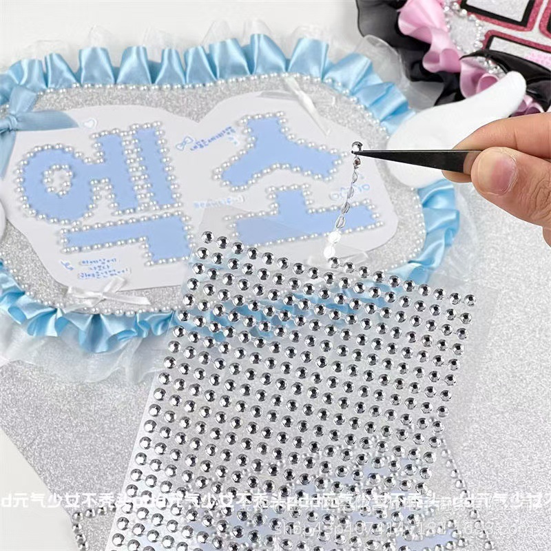 Scrapbooking - Waterdichte strass-parelkettingstickers 3D zelfklevende edelstenen voor