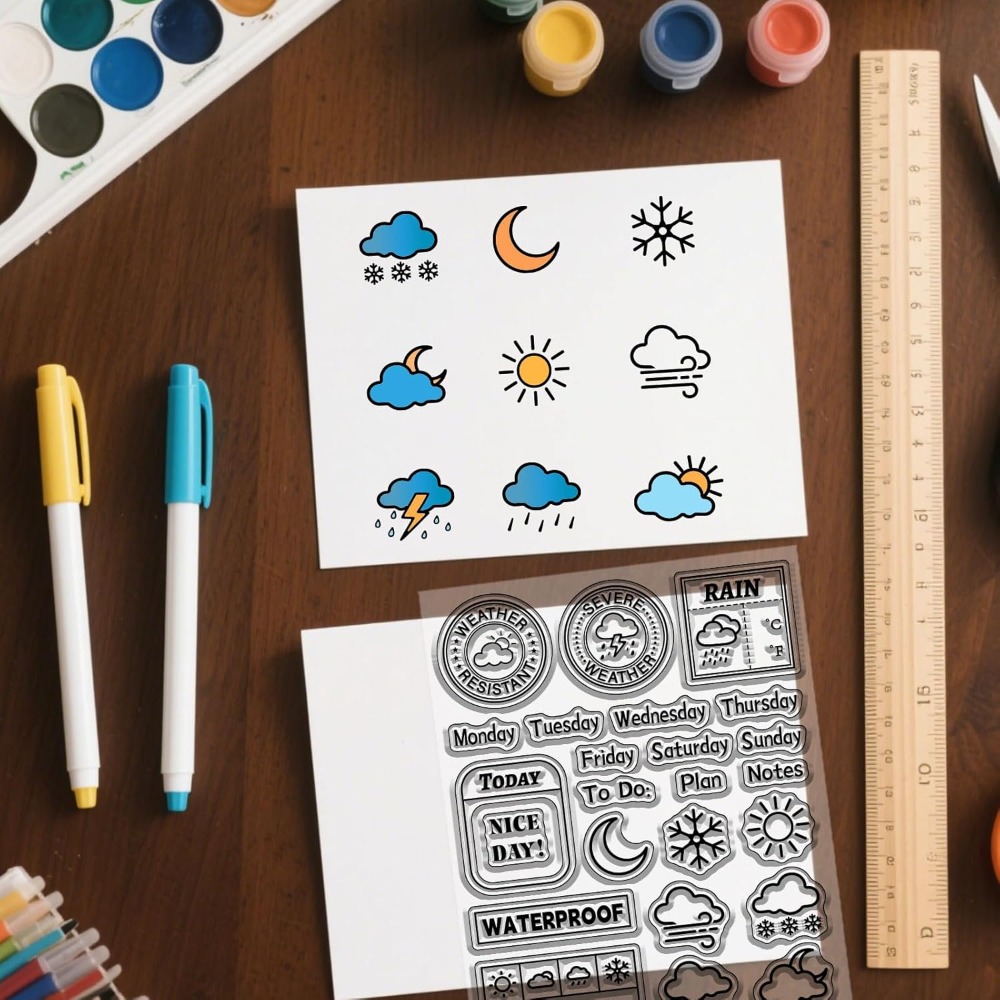 Clear Silicone Stamps For Card Making - Weerdagboek Duidelijke stempel voor scrapbooking Datum