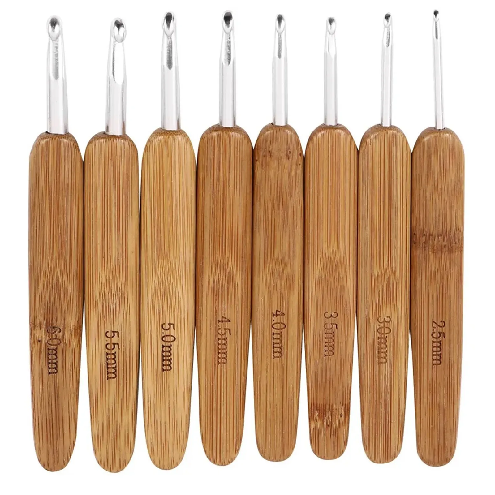 Wooden Crochet Hooks Ergonomic Handle - Ambachtelijke haaknaaldenset van bamboehout - extra