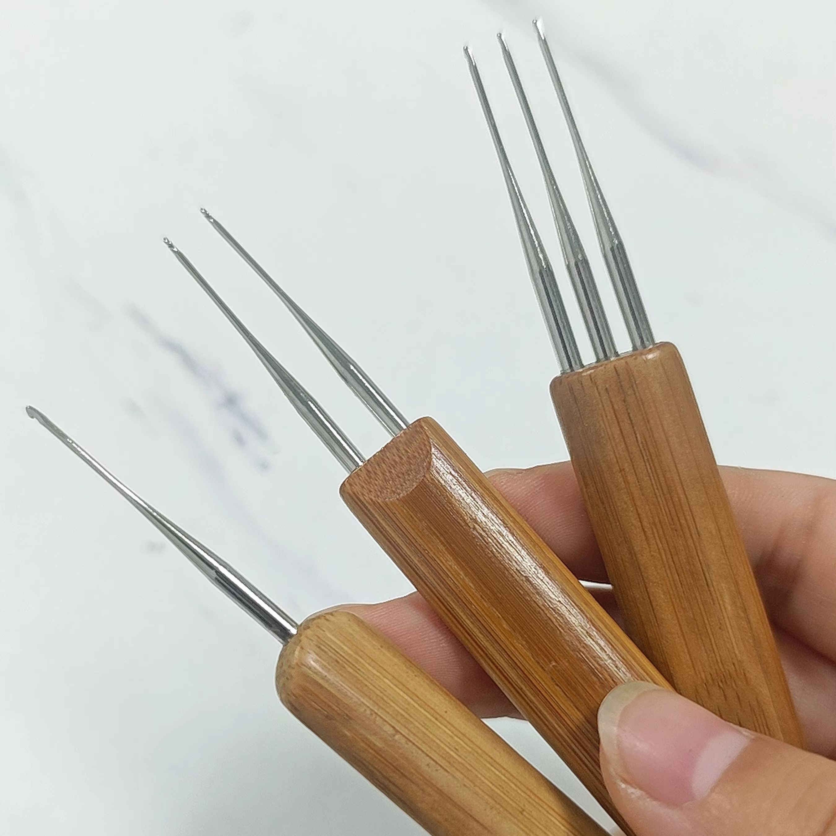 Wooden Crochet Hooks Ergonomic Handle - Ergonomische haaknaalden met bamboe houten handvat
