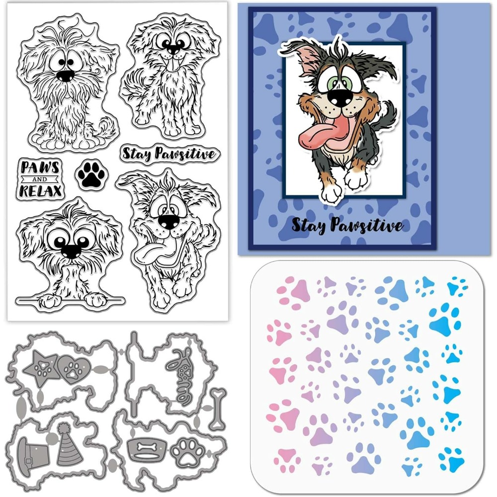 Clear Silicone Stamps For Card Making - Comic Dog Clear Silicone Stempel Metaal