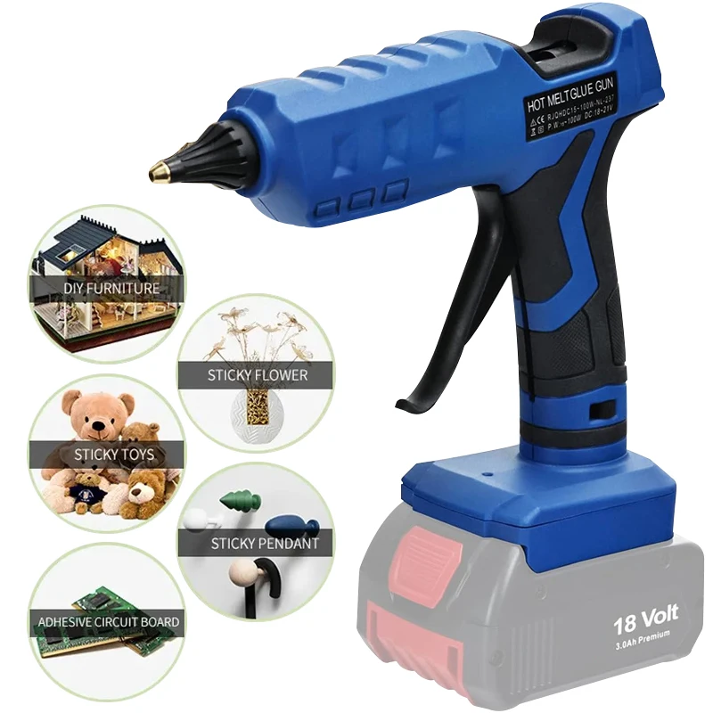 Hot Melt Glue Gun Cordless - Draadloze lijmpistool voor Bosch 18V/20V Li-ion