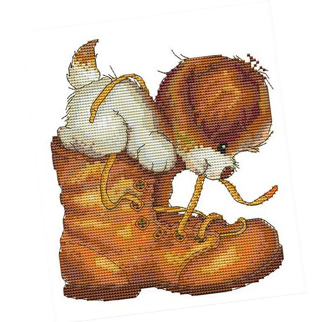 Cross Stitch Stamped Kits Beginners - Gestempelde kruissteekpakketten, voorgedrukte dierenborduurset, complete beginners