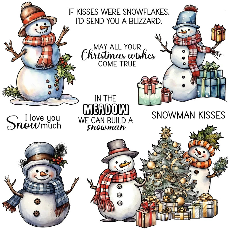 Clear Silicone Stamps For Card Making - Winter Sneeuwpop Kerst Stansmessen Duidelijke Stempel