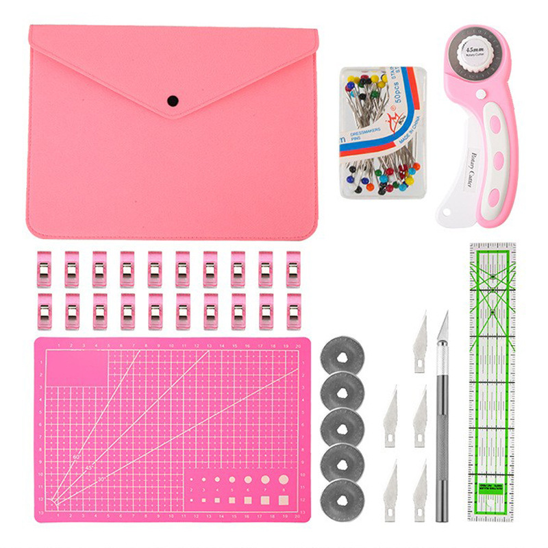 Rotary Cutter For Fabric 45Mm - Rotary Cutter Set Roze - Quiltkit