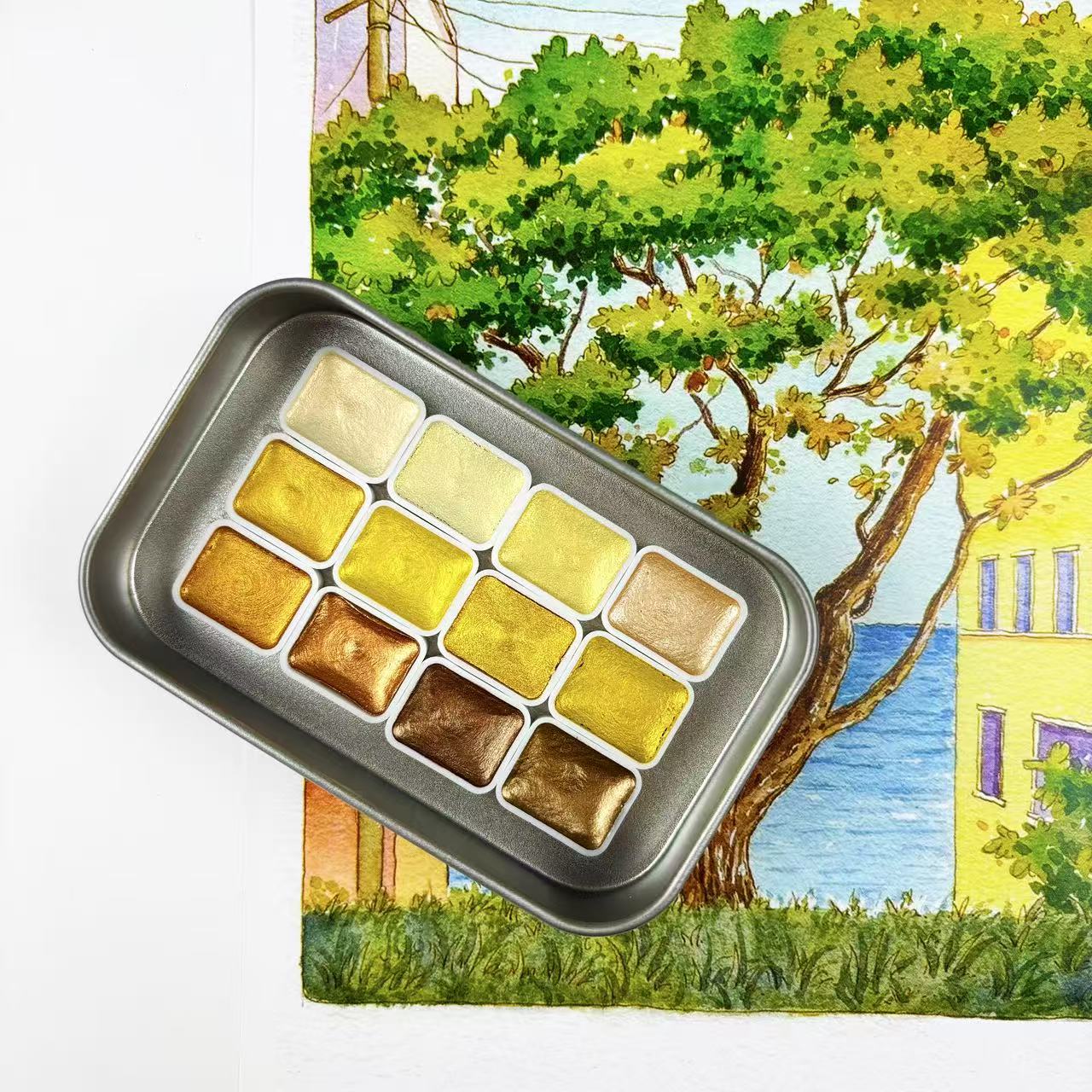 Watercolor Paint Set Solid Pigment - Een complete set professionele aquarelpigmenten met