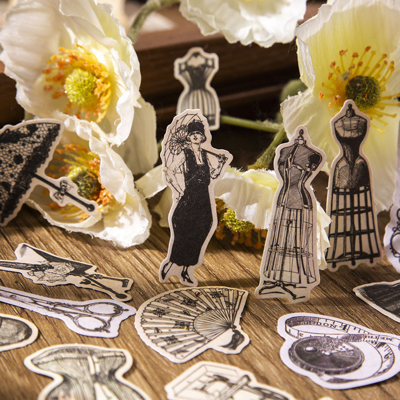 60st Vintage Stickers + Materi - Vintage Junk Journal Scrapbooking Paper recensie en prijs