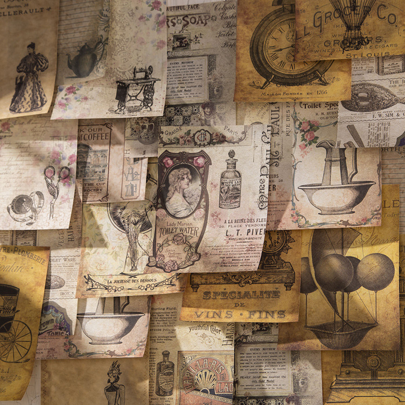 60st Vintage Stickers + Materi - Vintage Junk Journal Scrapbooking Paper recensie en prijs