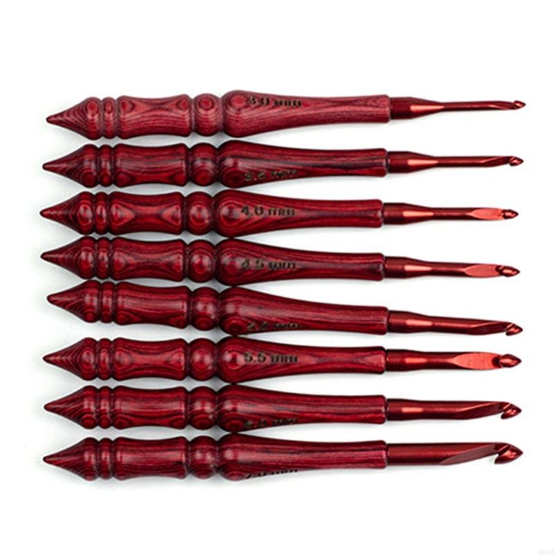 8-delige haaknaald met houten  - Wooden Crochet Hooks Ergonomic Handle recensie en prijs