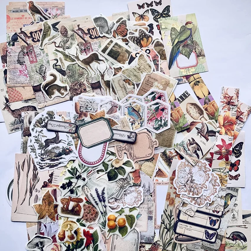 Vintage stickers voor journali - Vintage Junk Journal Scrapbooking Paper recensie en prijs