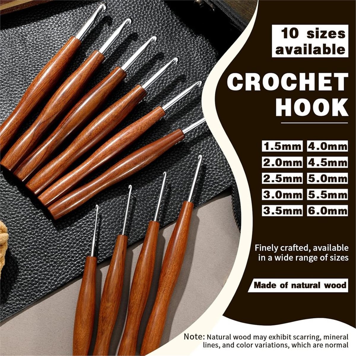 AT16 5 stuks haaknaald, 5 mate - Wooden Crochet Hooks Ergonomic Handle recensie en prijs