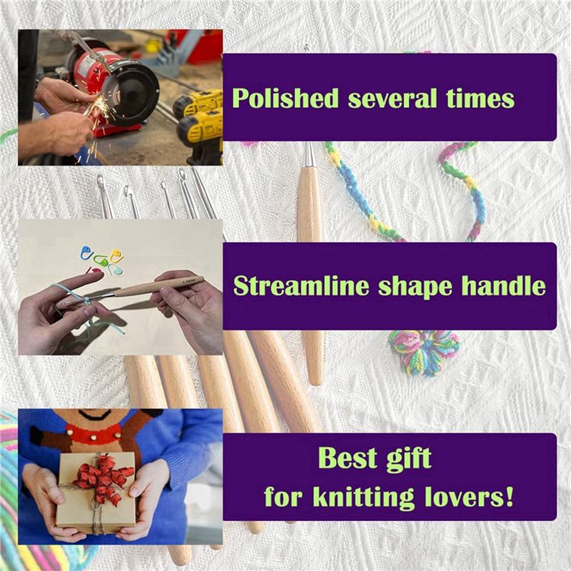 SEWS-80 stuks houten haaknaald - Wooden Crochet Hooks Ergonomic Handle recensie en prijs