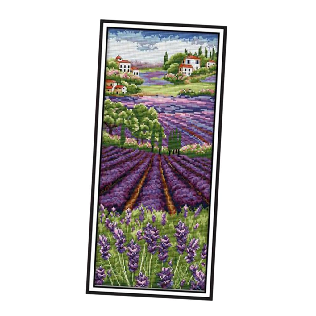 Lavendelbloemen gestempelde bo - Cross Stitch Stamped Kits Beginners recensie en prijs