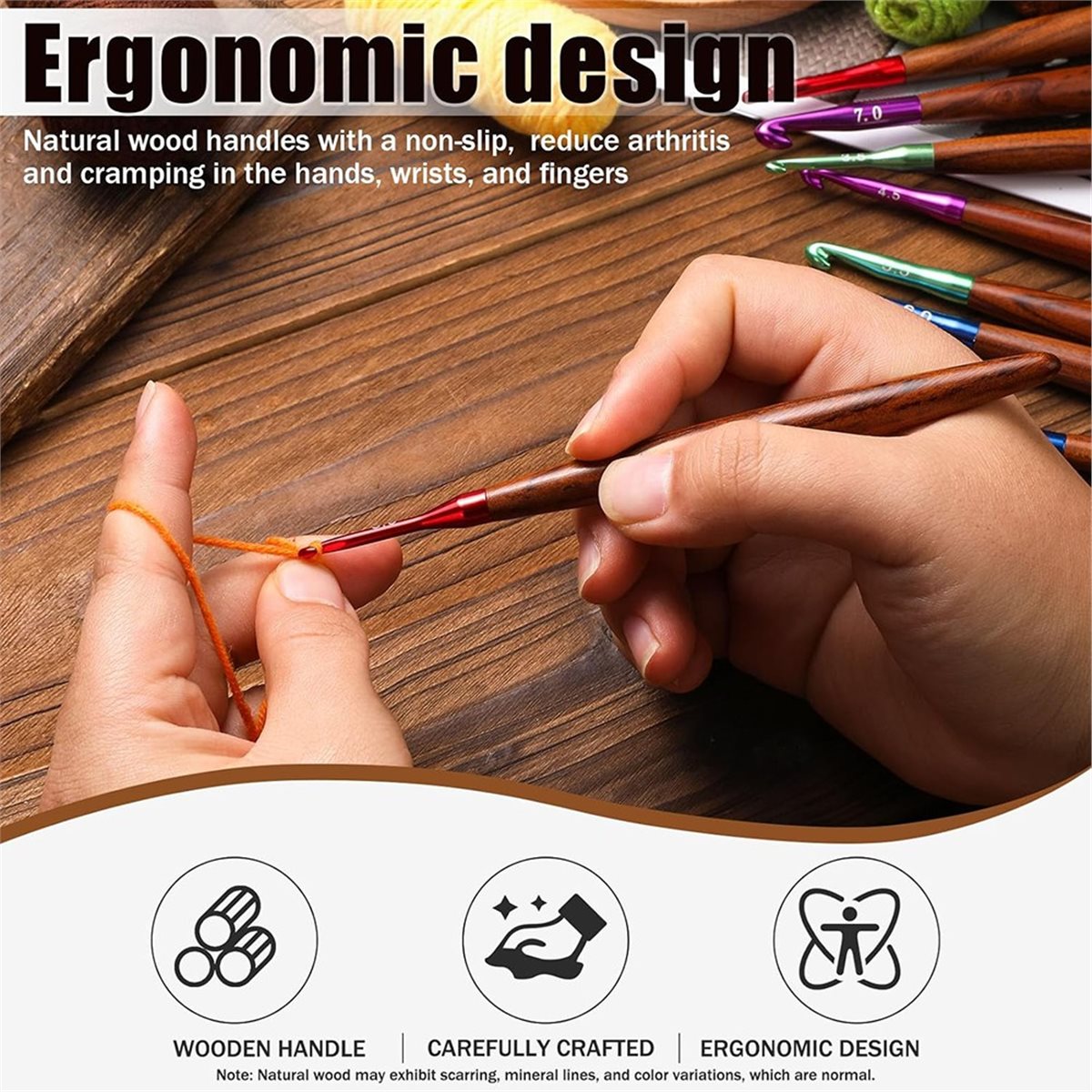 2026 Nieuwe Haaknaaldenset, Er - Wooden Crochet Hooks Ergonomic Handle recensie en prijs