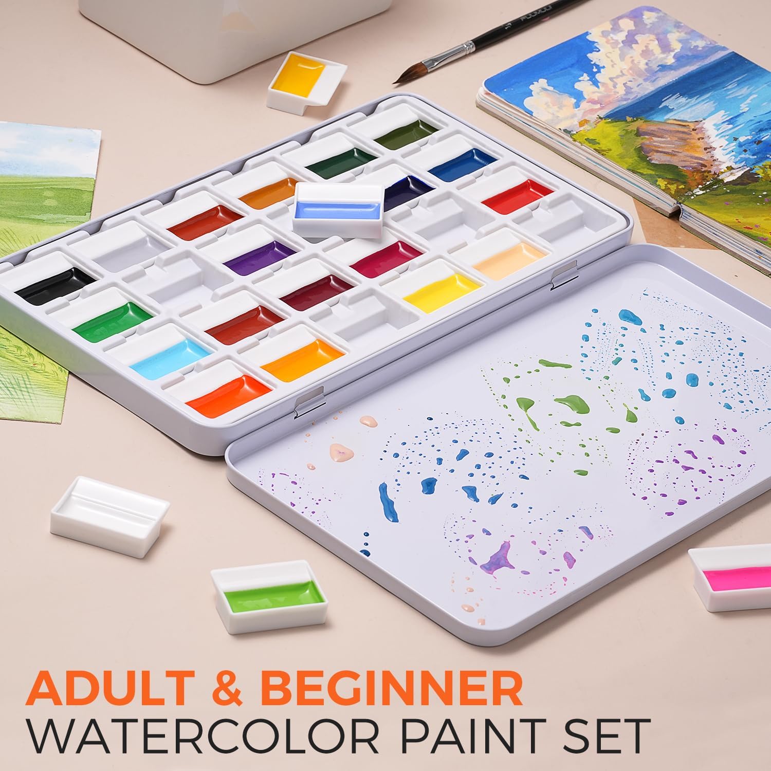 24 kleuren ondoorzichtige effe - Watercolor Paint Set Solid Pigment recensie en prijs