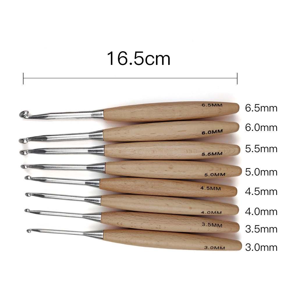 8 stuks houten haaknaalden 16, - Wooden Crochet Hooks Ergonomic Handle recensie en prijs