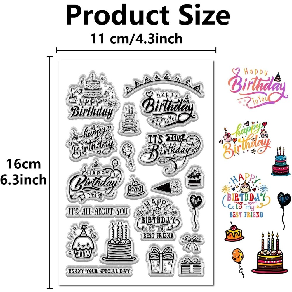 Gelukkige Verjaardag Clear Ste - Clear Silicone Stamps For Card Making recensie en prijs