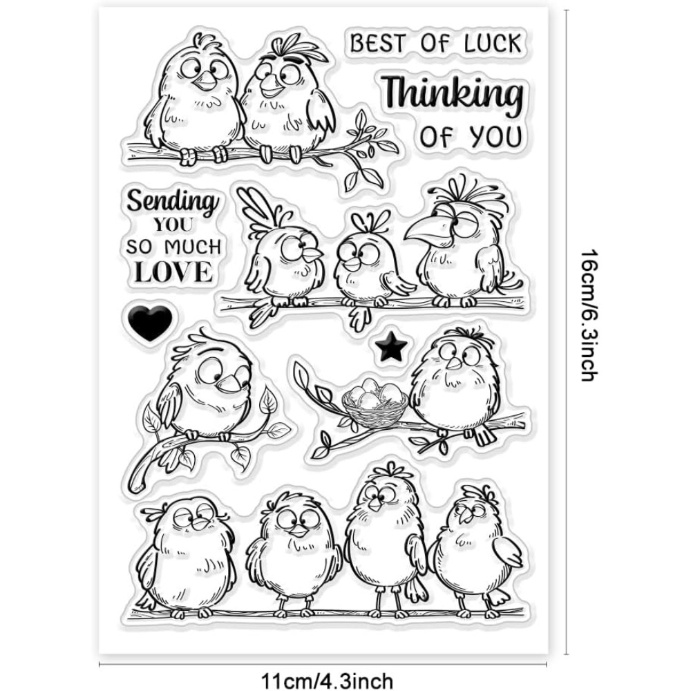 Grappige Vogels Takken Clear S - Clear Silicone Stamps For Card Making recensie en prijs