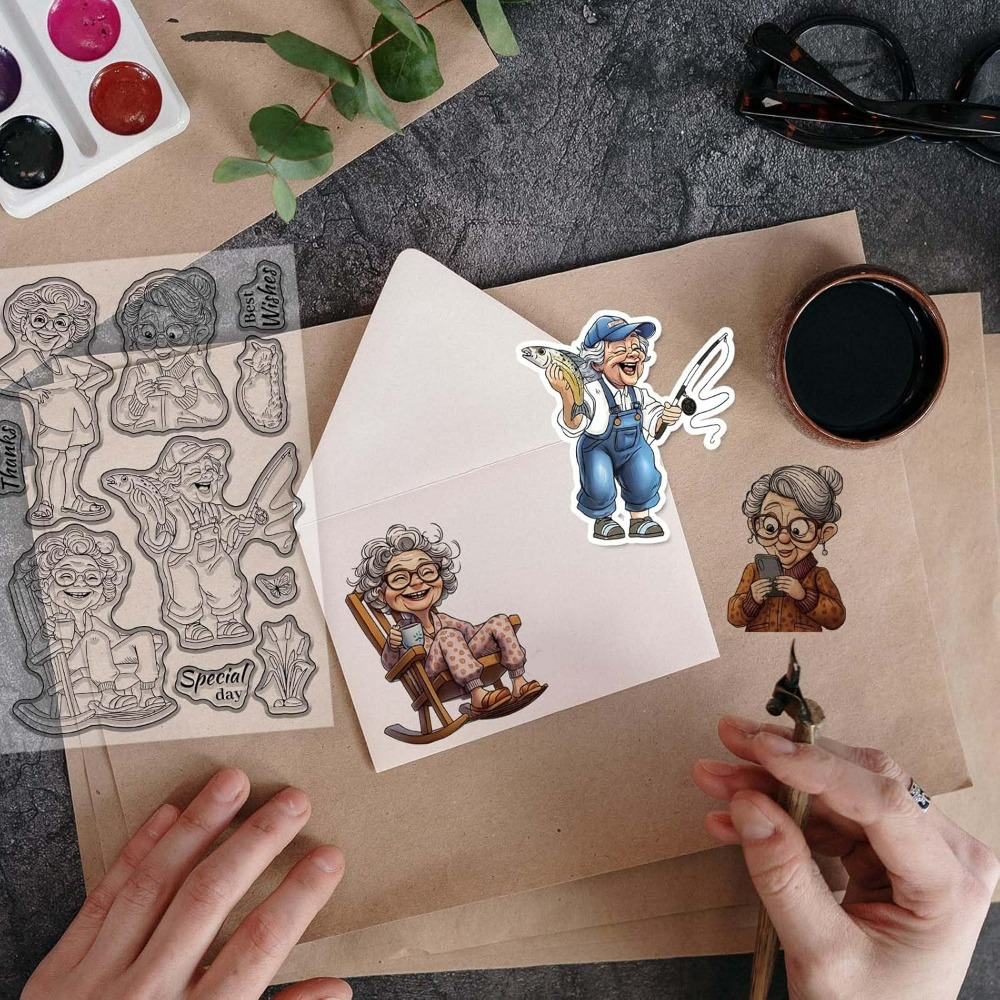 Lachende oude dame duidelijke  - Clear Silicone Stamps For Card Making recensie en prijs