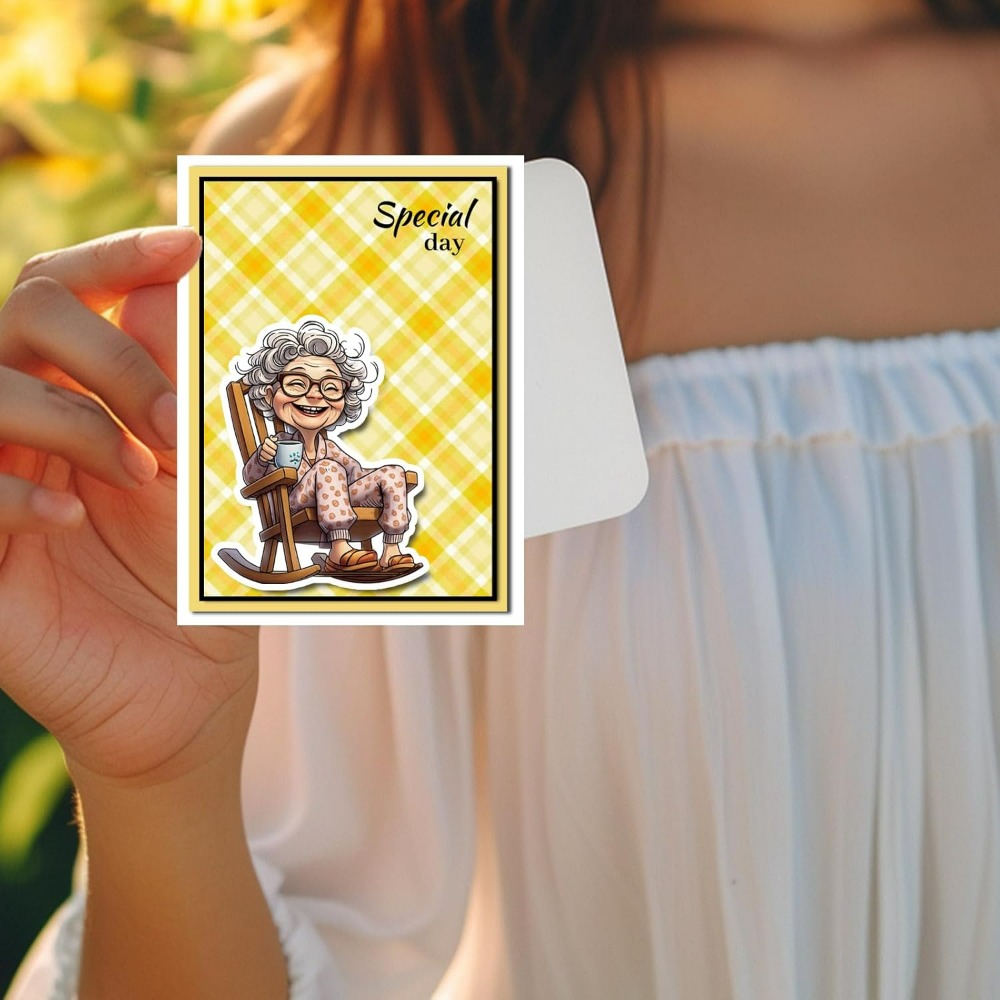 Lachende oude dame duidelijke  - Clear Silicone Stamps For Card Making recensie en prijs