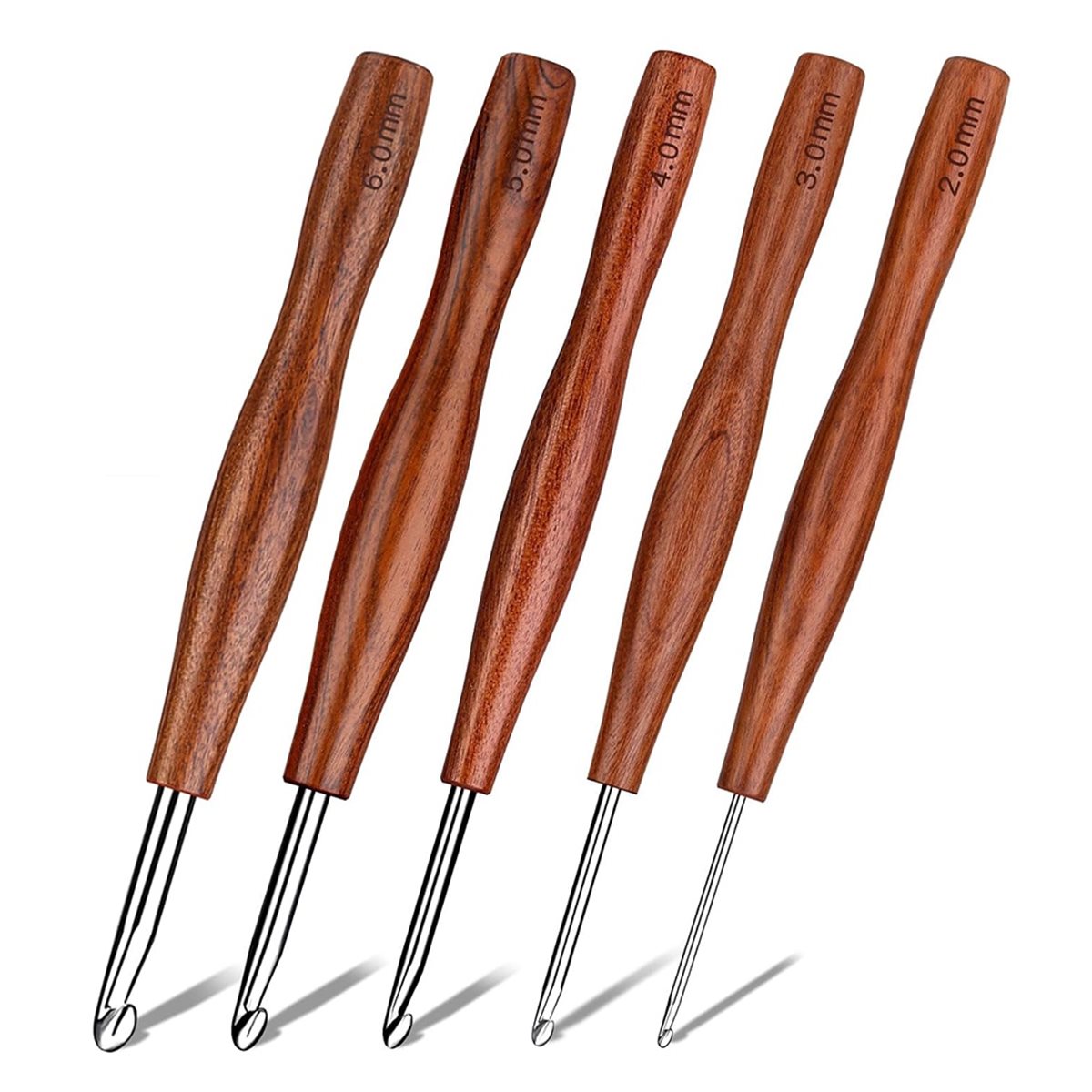 NOCM 5 stuks haaknaald, 5 mate - Wooden Crochet Hooks Ergonomic Handle recensie en prijs