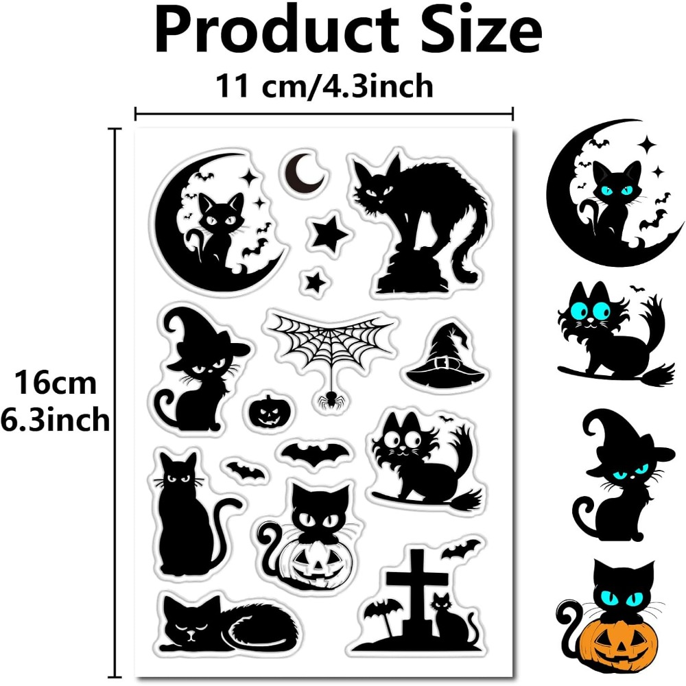 Halloween zwarte katten duidel - Clear Silicone Stamps For Card Making recensie en prijs