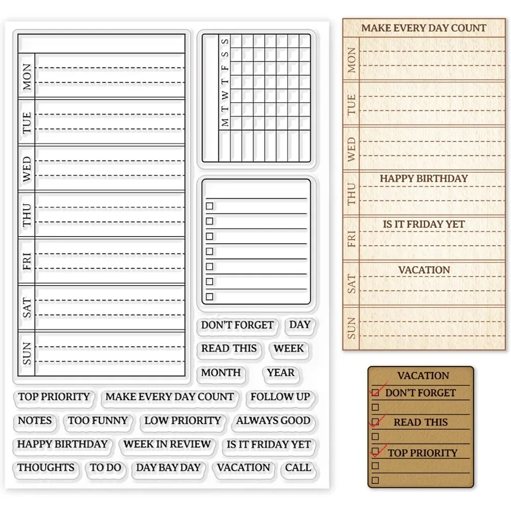 Weekplan Duidelijke stempel Ka - Clear Silicone Stamps For Card Making recensie en prijs