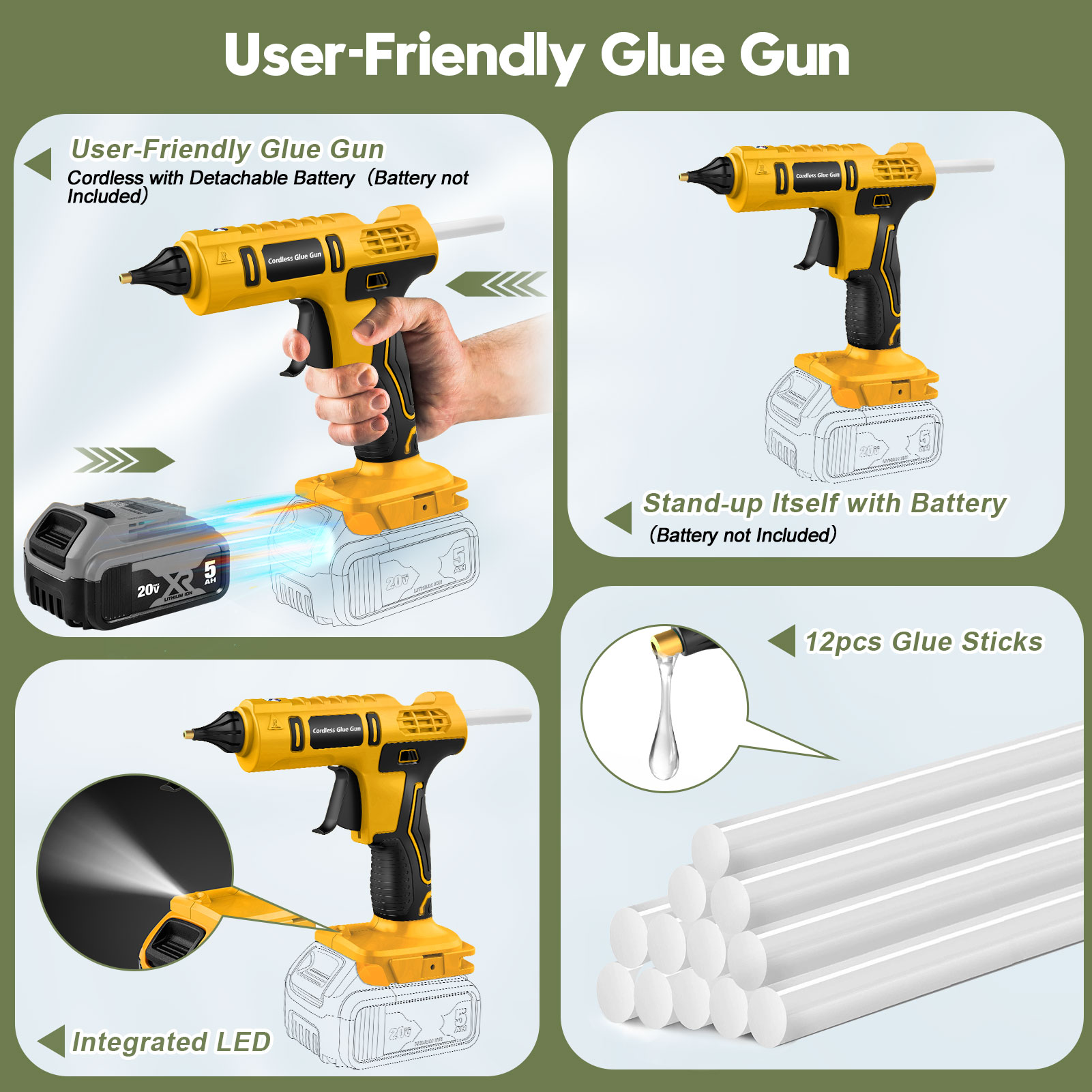 100W draadloos heetlijmpistool - Hot Melt Glue Gun Cordless recensie en prijs