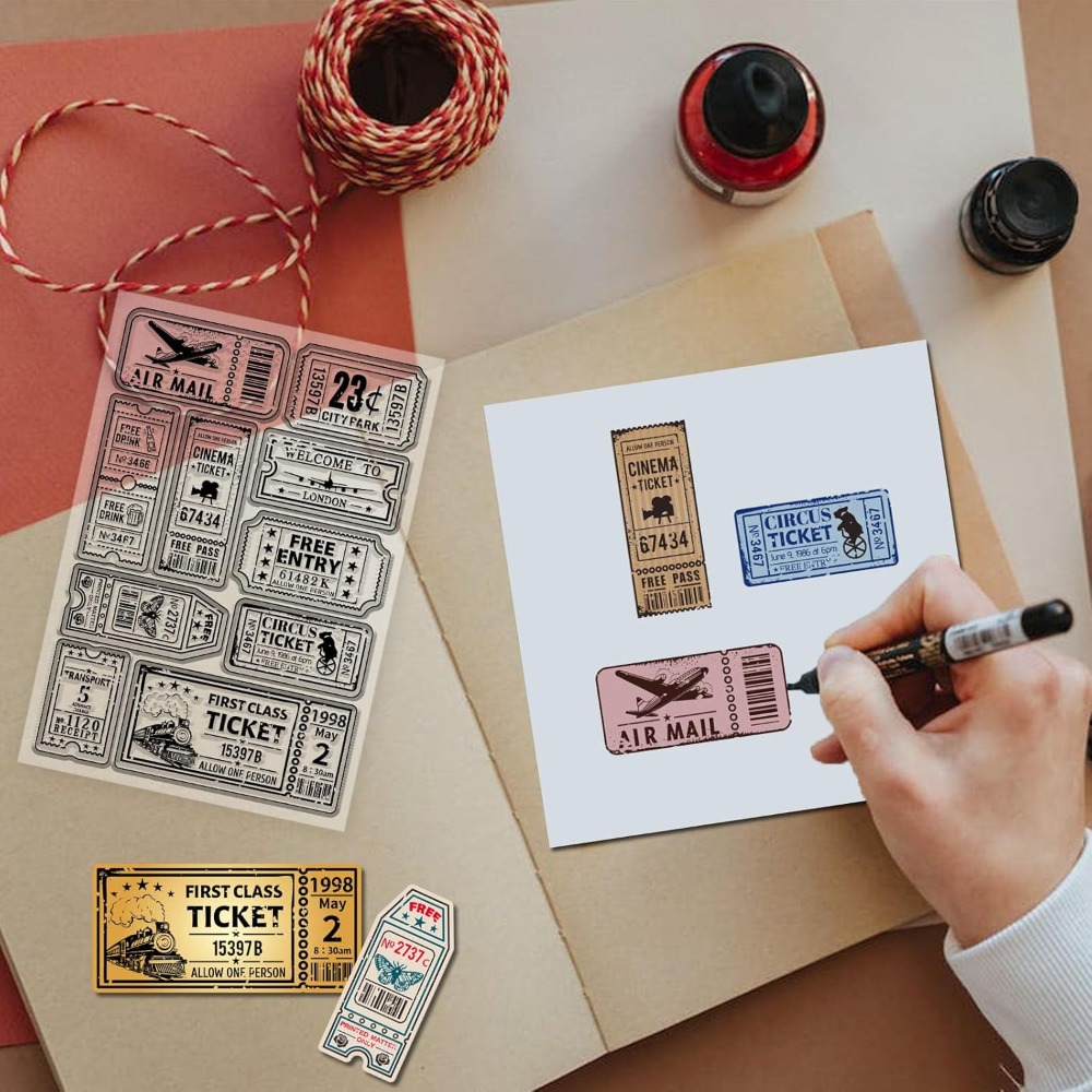 Vintage Ticket Clear Stamp voo - Clear Silicone Stamps For Card Making recensie en prijs