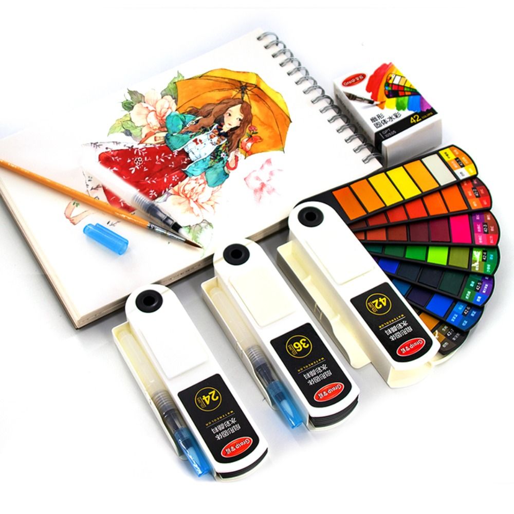 Vouwbare aquarelverfset met wa - Watercolor Paint Set Solid Pigment recensie en prijs